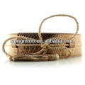 Alligator Pattern crack paillette dress belt patent leather snake beaded belt tassels string buckle